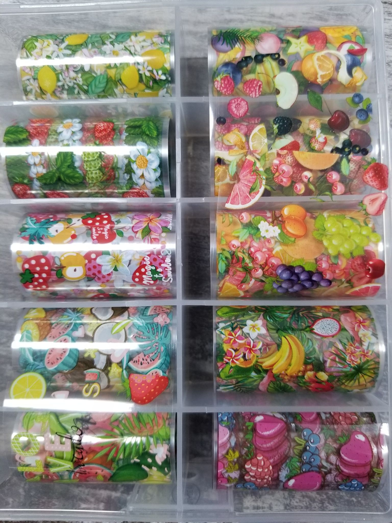 boite papier foil * motif fruit